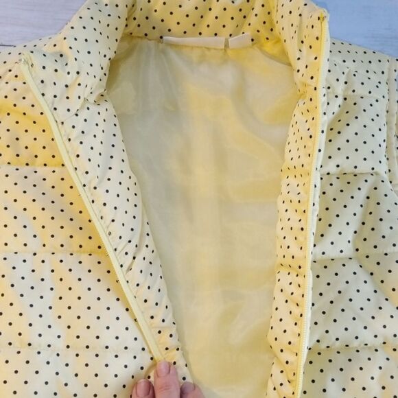 Women's Polka-dot Printed Puffer Vest Jacket Coat - Picture 4 of 8